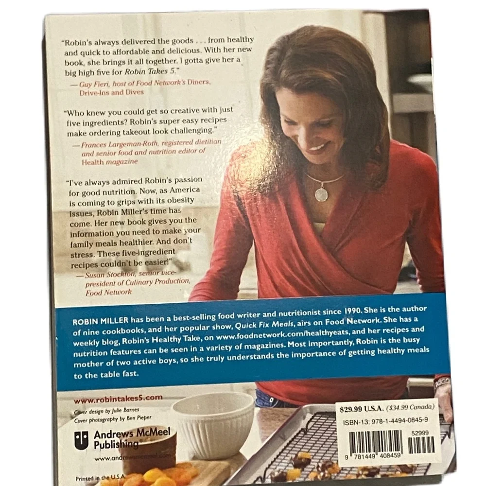Robin Takes 5 paperback cookbook
